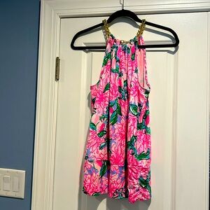 Lilly Pulitzer tank with real metal collar.
